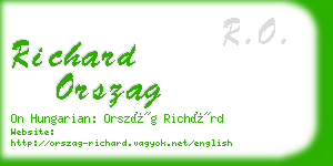 richard orszag business card